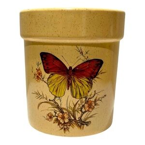 Large Vintage 1970’s Ceramic Butterfly Canister- Planter